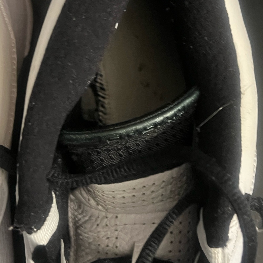 Jordan White and Black High-Top Sneakers with Leather Overlays - Picture 10 of 12